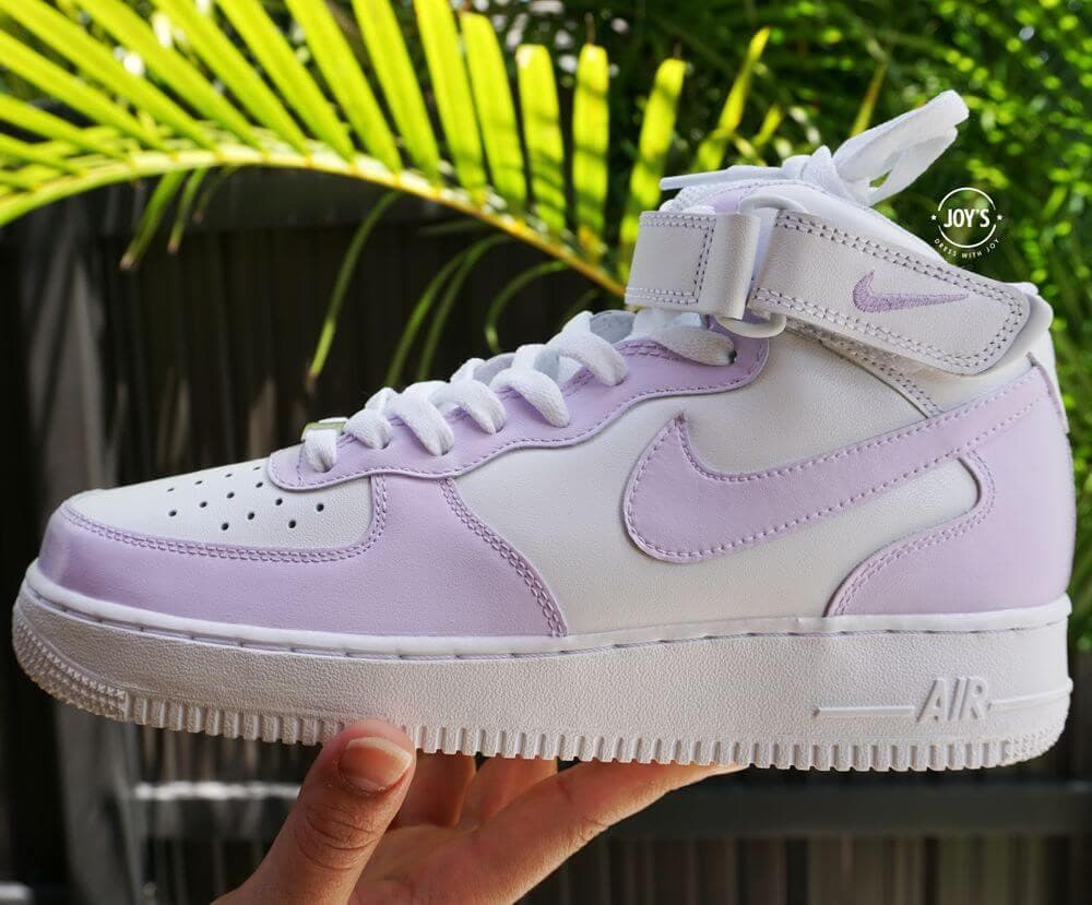 Lilac Custom Air Force 1 Low/Mid/High Sneakers - Sneakers Joy's