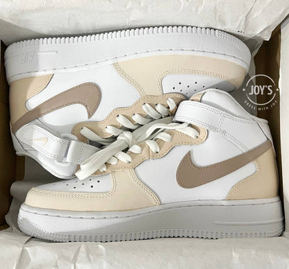 Nike Air Force 1 Low With Brown Rope Laces UNISEX Custom Shoes All Sizes
