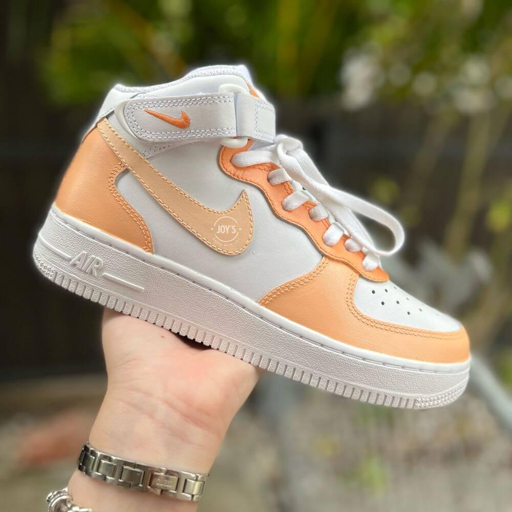 Orange Ice Cream Custom Air Force 1 Low/Mid/High Sneakers - Sneakers Joy's