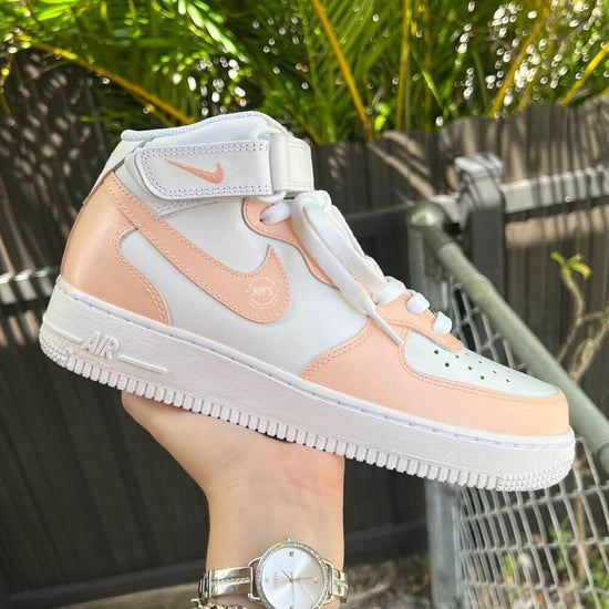 Peach Custom Air Force 1 Low/Mid/High Sneakers - Sneakers Joy's