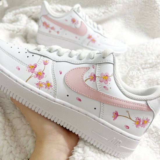 Pink Flowers Custom Air Force 1 Sneakers - Sneakers Joy's