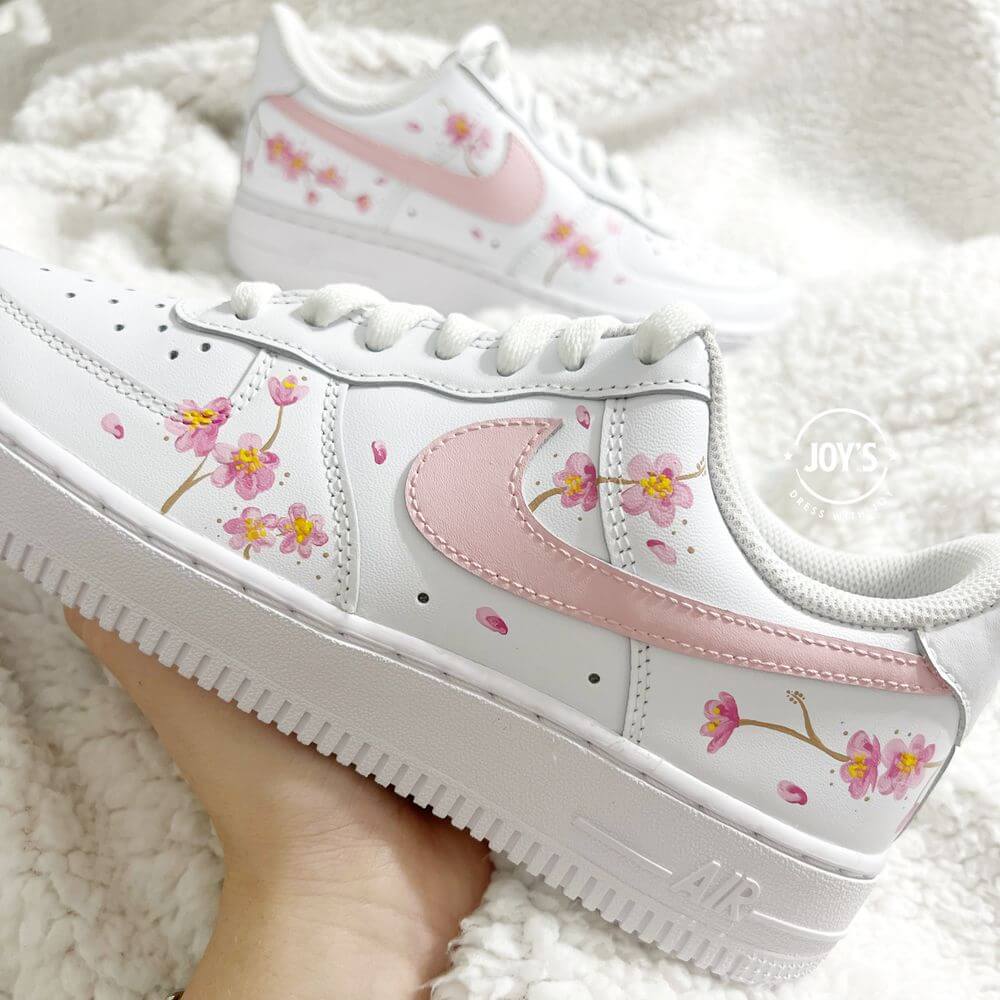 Pink Cherry Blossom Custom Air Force 1 Bebé, niño pequeño, zapatillas