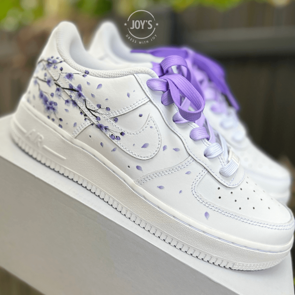 Custom purple online air force ones