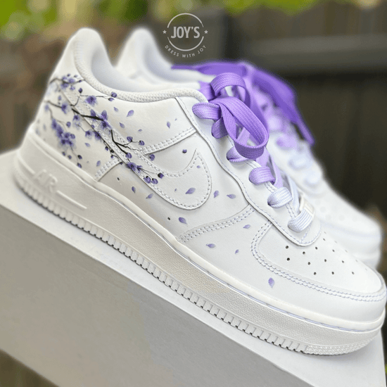 Purple Blossom Custom Air Force 1 Sneakers - Sneakers JOY'S | Custom Air Force 1 Sneakers