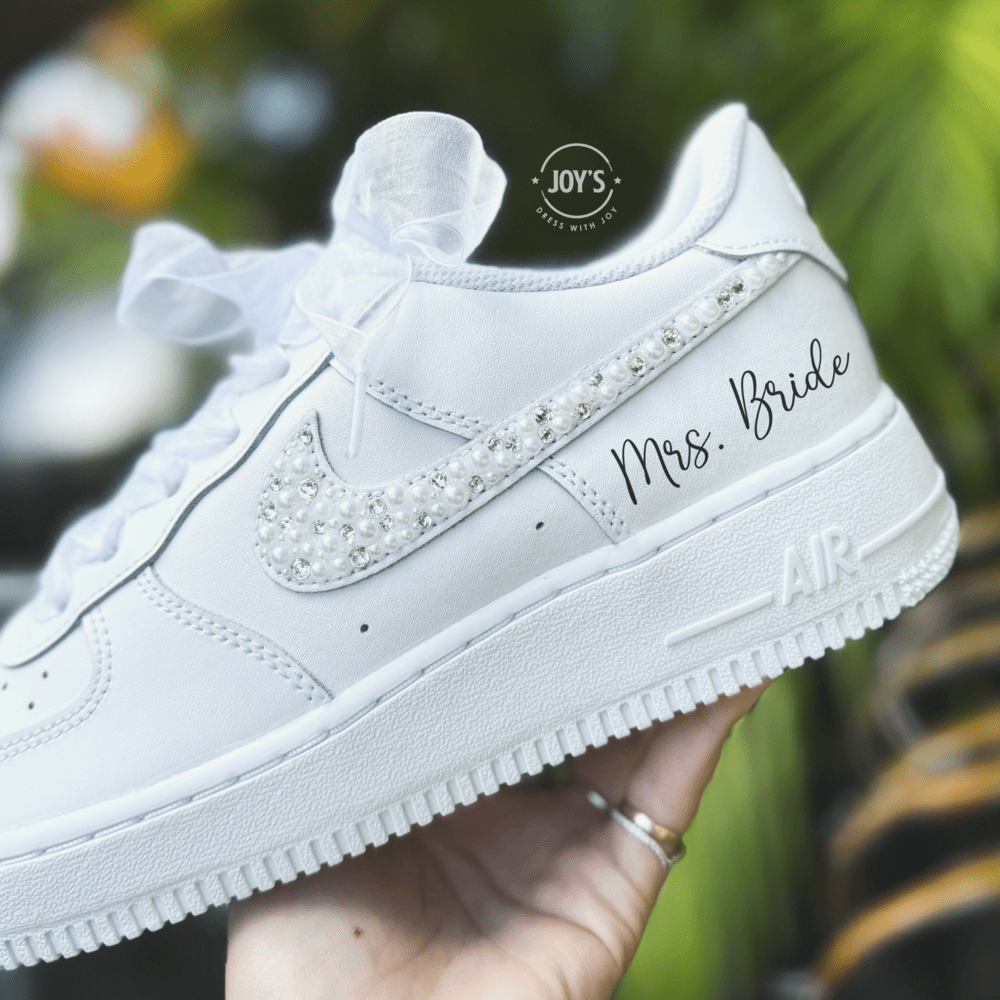 Wedding Sneakers Rhinestones Custom Air Force 1