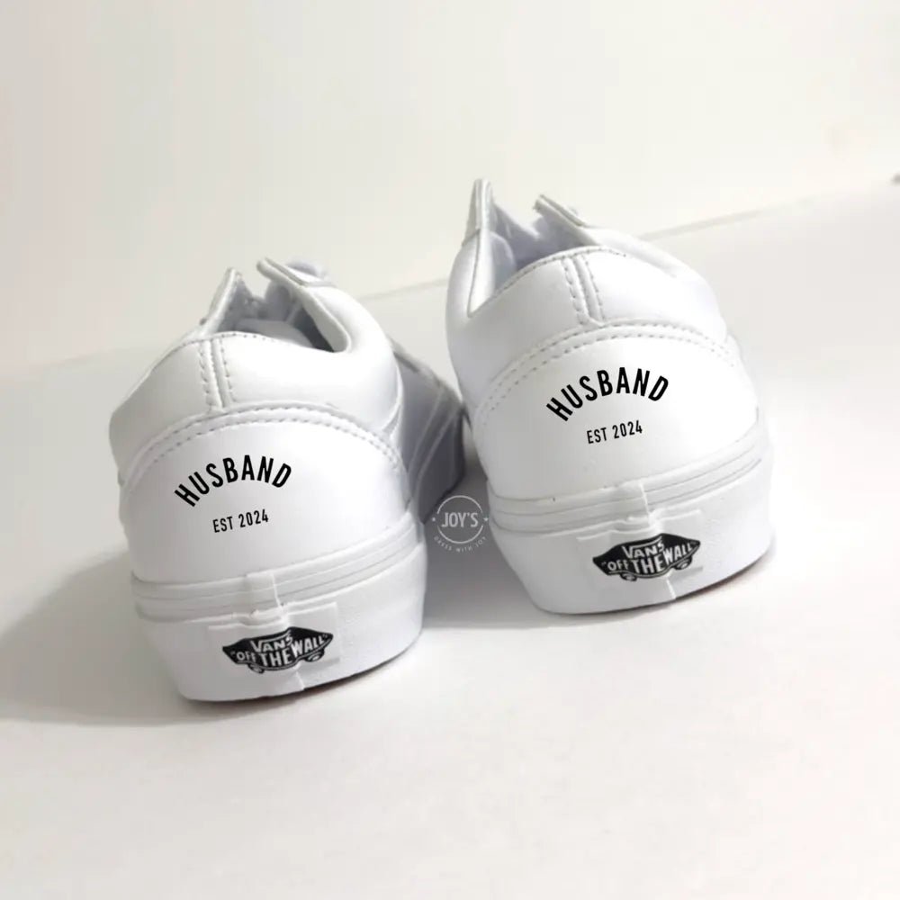 Wedding Sneakers White Pearls Custom Vans - Sneakers JOY'S Custom Sneakers
